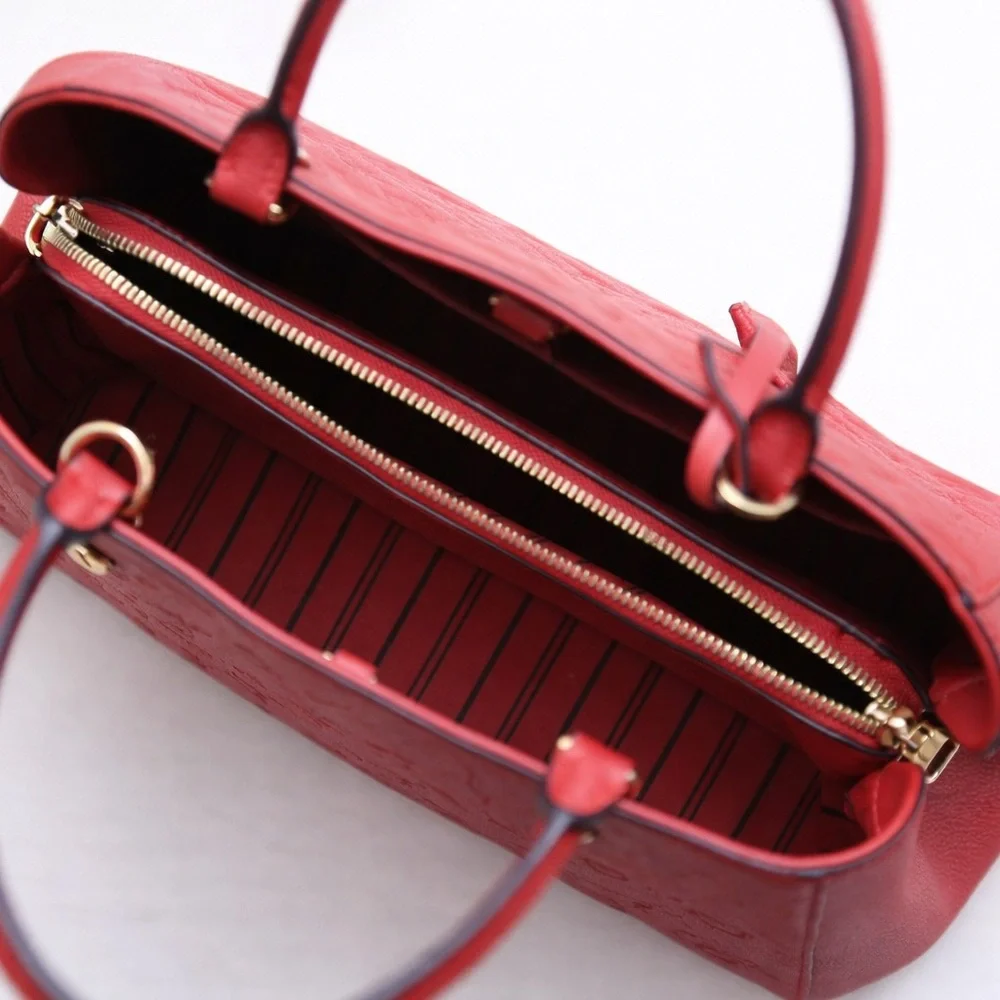 Louis Vuitton Red Embossed Monogram Satchel - Picture 2 of 7